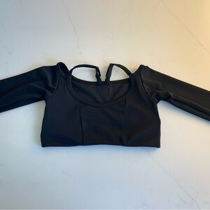 Elegant Black Long Sleeve Dance Top